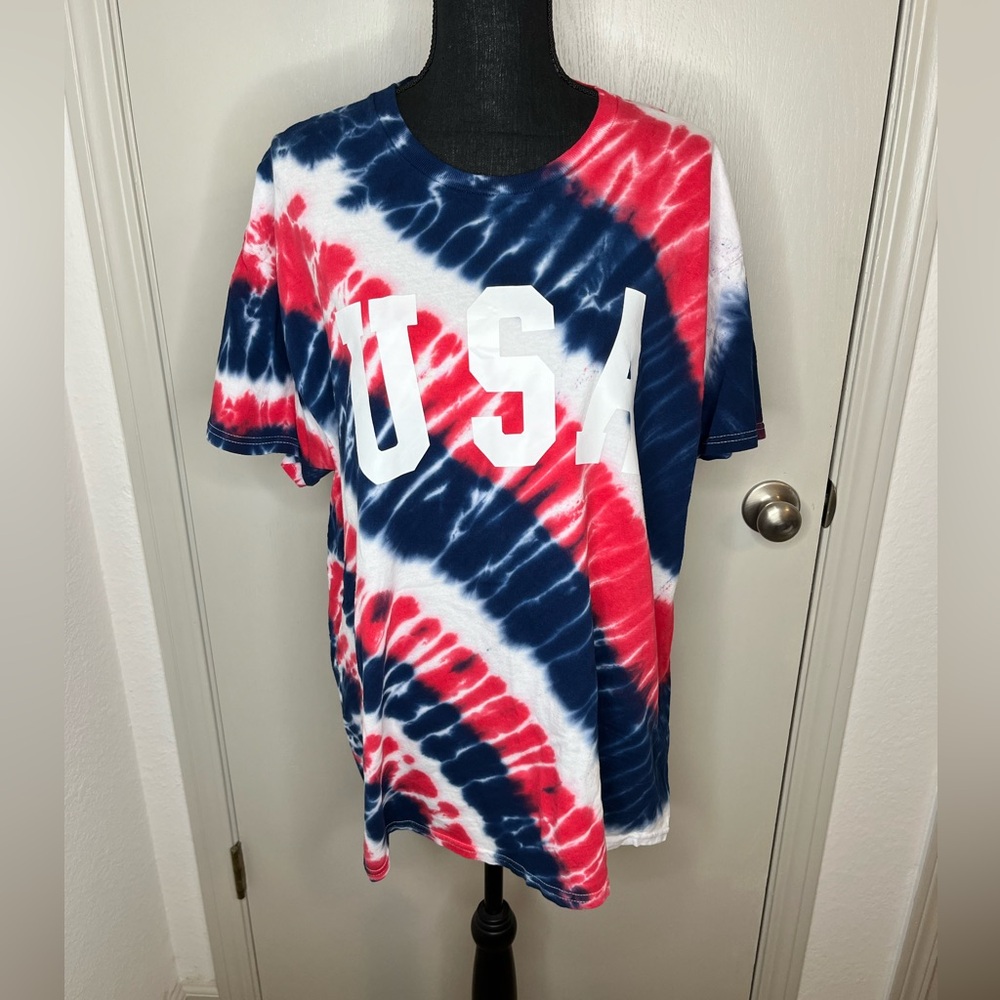 Tie dye custom USA T-shirt Size XL
